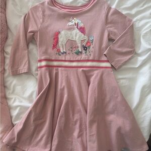 Mini Boden Size 4/5 Pink Unicorn Sequins Dress